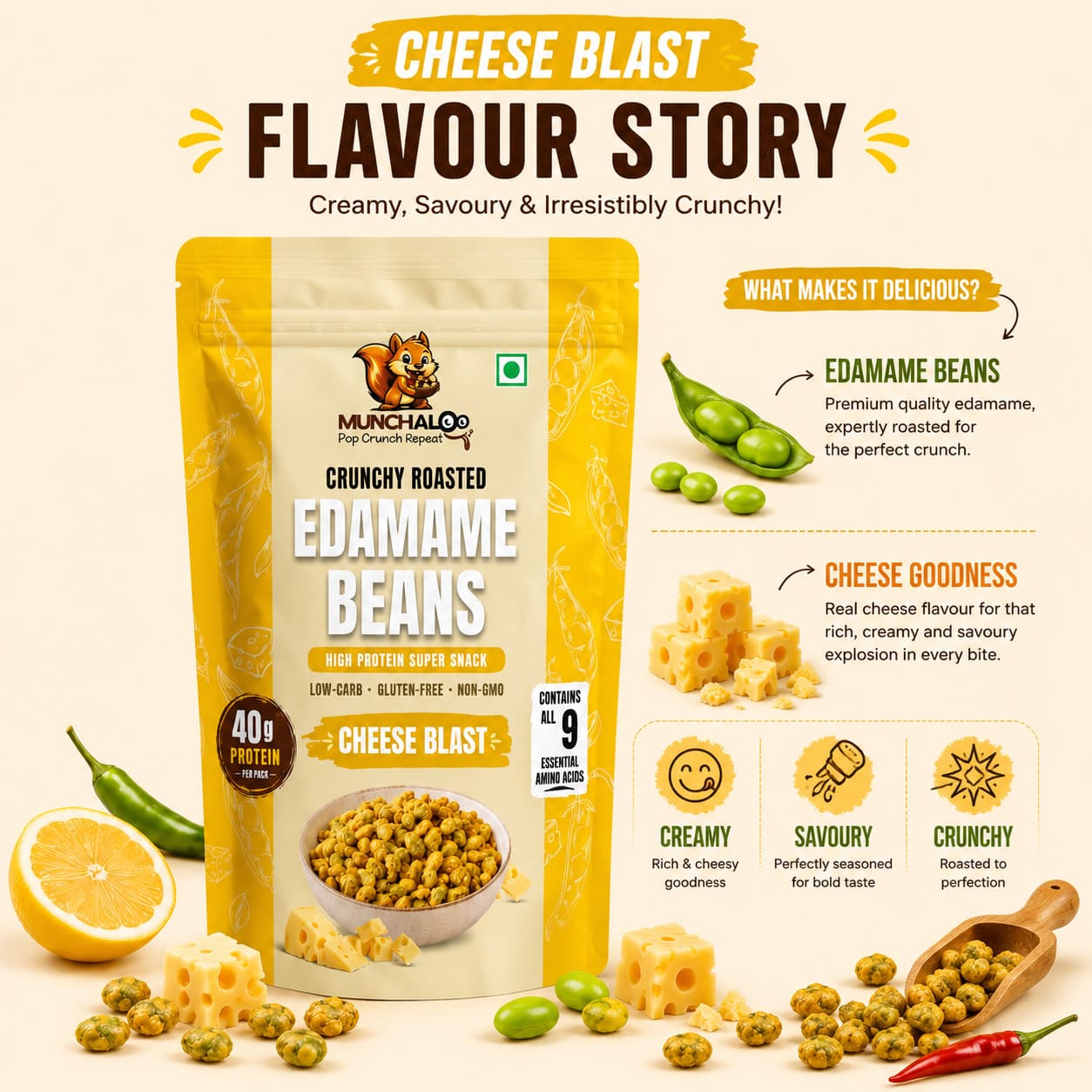 Cheese Blast Edamame