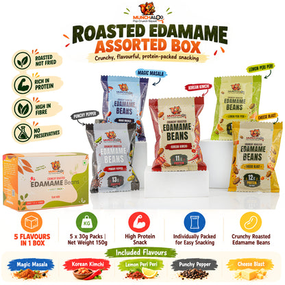 Munchaloo Roasted Edamame Snacks Pack of 5